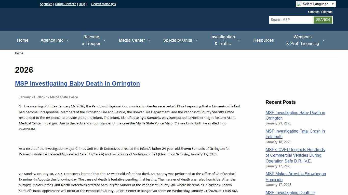 2026 Maine State Police